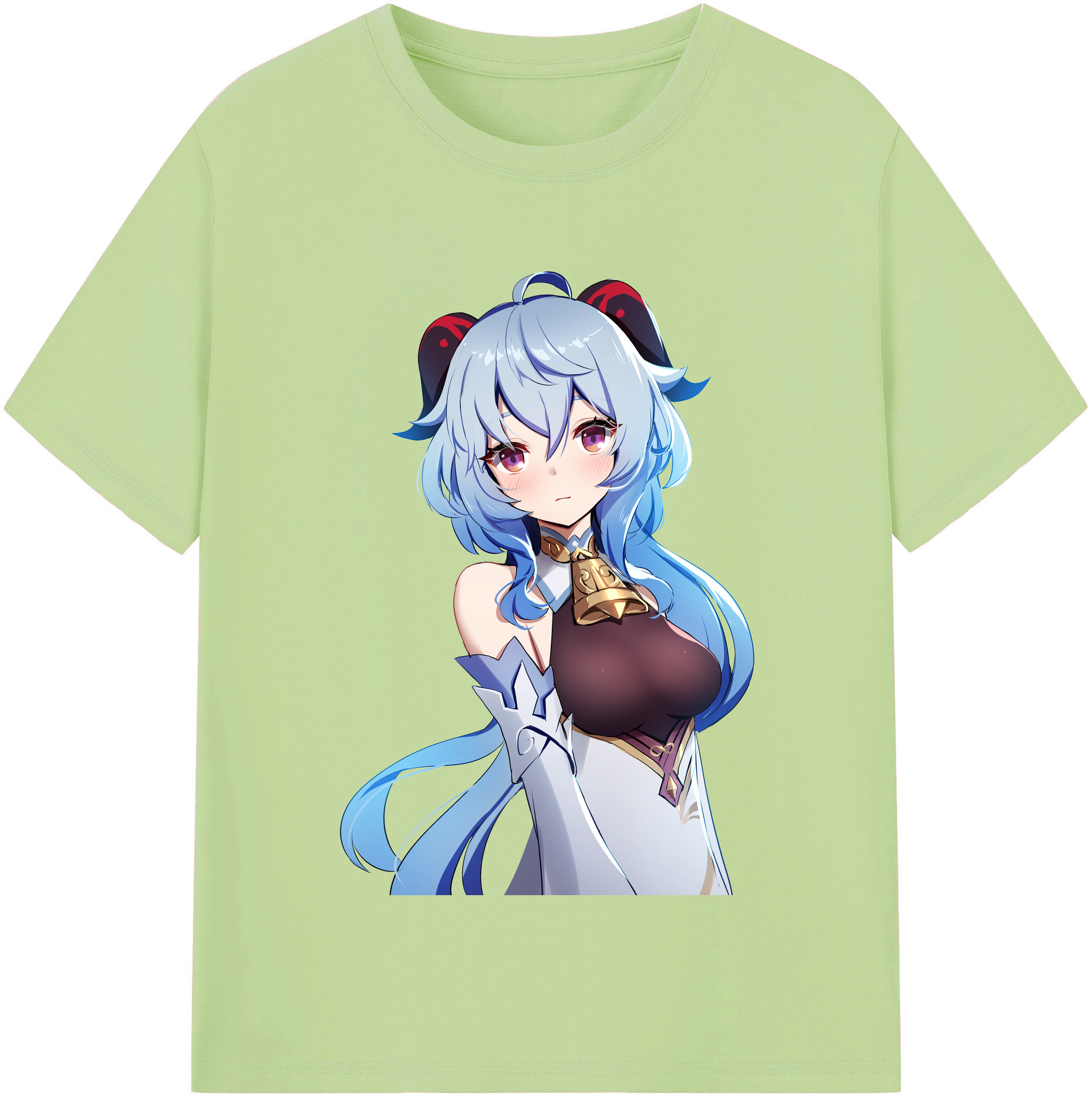 げんし神 甘雨 かんう genshin Ganyu 綿100％半袖Tシャツ（フロントプリント）